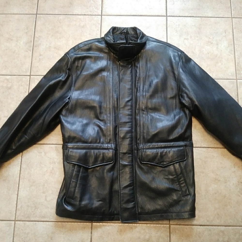 Baracuta mens vintage leather jacket sz large